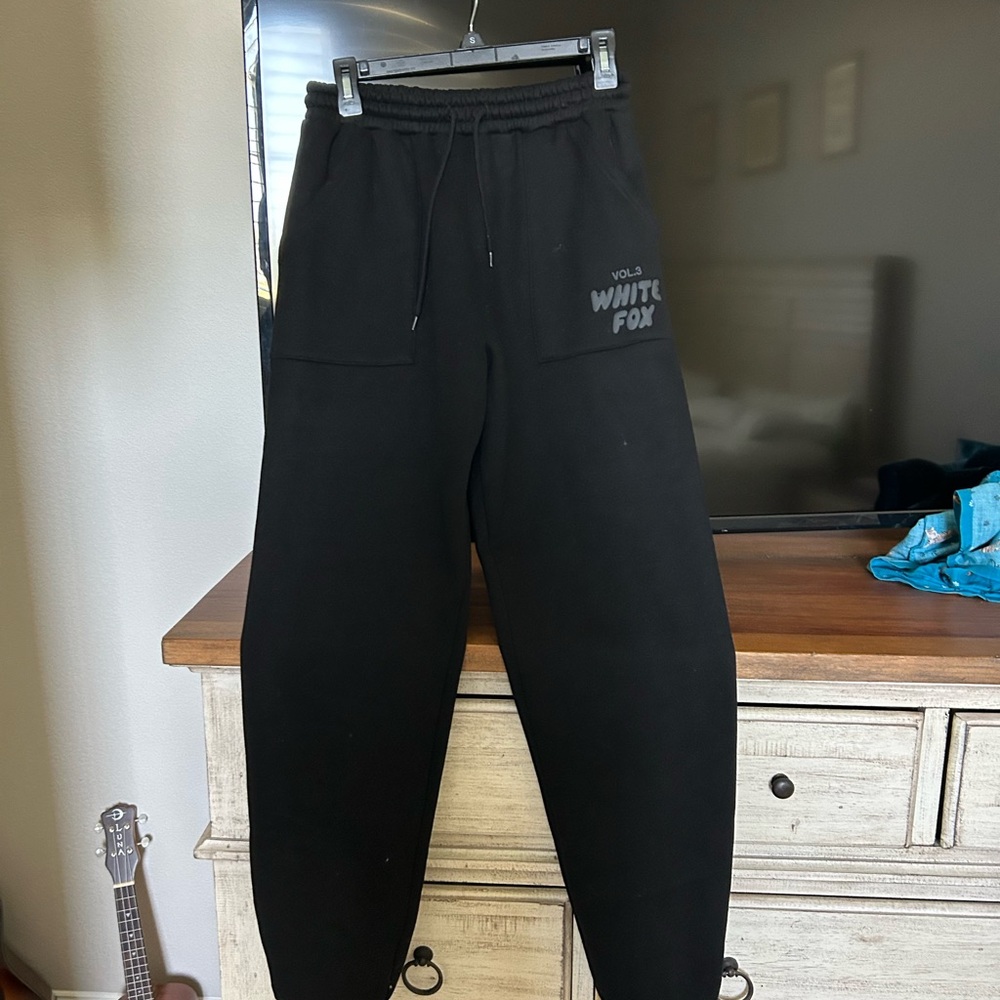 White Fox Boutique Black Track Pants